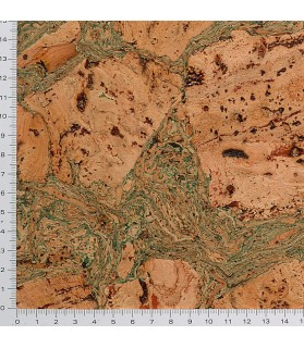 Liège de décoratif mural décor contre-collé coloré vert - 3 mm par 5 dalles de 60 x 30 cm soit 0,90 m² - 47/poitou vert