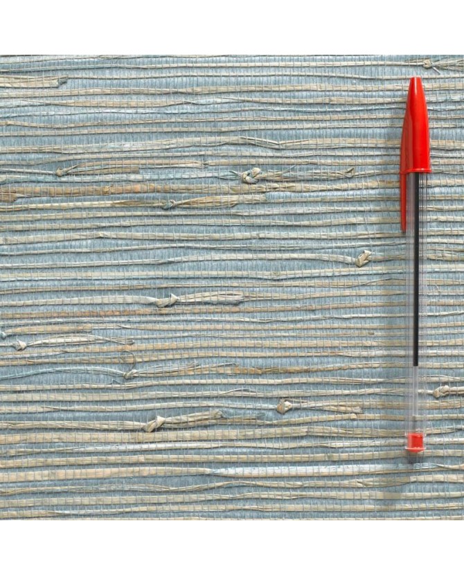 paille japonaise rustique bleu/naturel 829