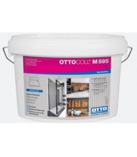 La colle liège hybride M595. Idéale pour tous supports du bâtiment et pièces humide. Seau de 5 kg . Surface à coller env. 6.5 M²