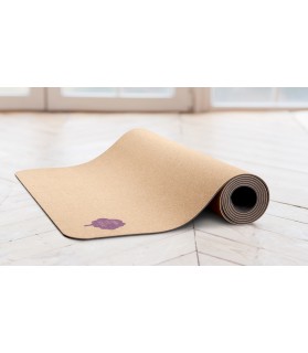 Tapis de yoga liège et caoutchouc naturel 175 x 64 cm, ép 4 mm haute densité. Modèle Cork Mat