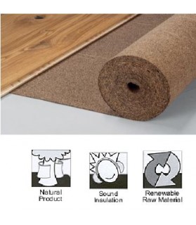 Rouleau liège et gomme  pour sous-couche isolante sol - épaisseur 8 mm rouleau de 6 m² - 14/8