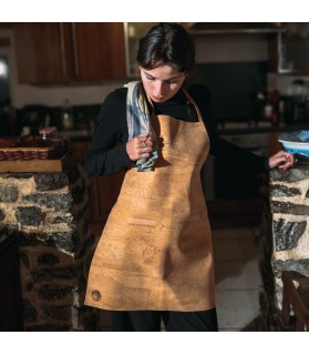 Petit tablier à lacets en liège. Idéal pour : cuisine, ateliers créatifs, artisans, hôtes